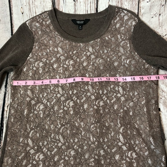 Simply Vera Vera Wang Mixed Media Sweater Medium - Picture 11 of 15